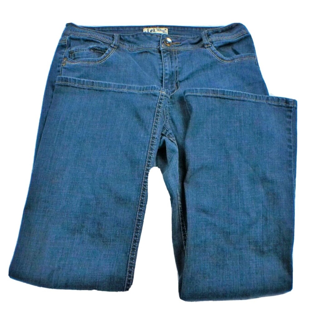 LEI Sophia Womens 29 Jeans Blue Denim Hipster Hip Hugger Mid Rise Boot Cut